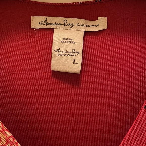 American Rag Red Floral Mesh Dress - Picture 5 of 10